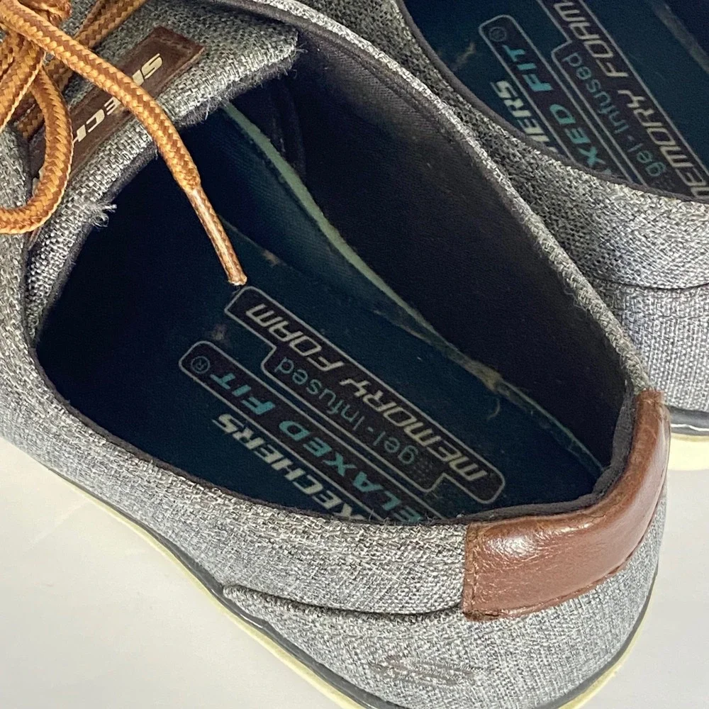 Skechers Mens Palen Gadon Gray Relaxed Fit Sneaker Oxford 64925 Size 10